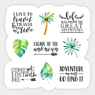 Adventure Quotes - Multi Design Set Sticker